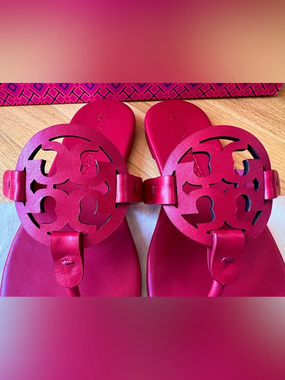 Tory Burch Tory Red Leather Miller SOFT Sandals